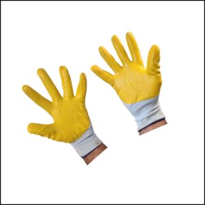 yellow white pu polyurethane coated safety gloves